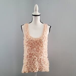 Sugar Lips Pink Sleeveless Sheer Floral Top Blouse S